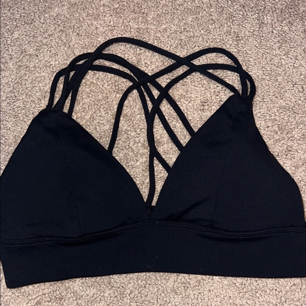 Strappy yoga sports triangle bralette with removable padding - small